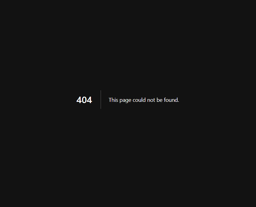 Image displaying the default 404 page